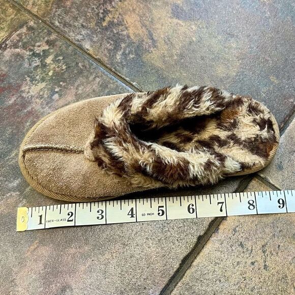 Girl’s Faux Suede Fur Animal Print Slippers Size Small 13-1 - Picture 8 of 9